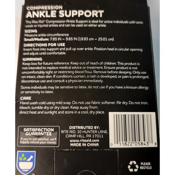 Compression Ankle Support S/M Sore Weak Or Injured Ankles Fits Left Or Right - Picture 3 of 3